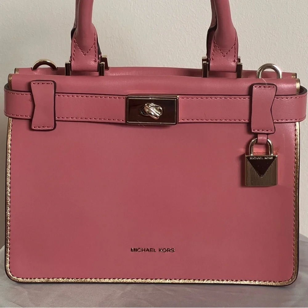 Michael Kors Tatiana Mini Leather Bag with lock charm